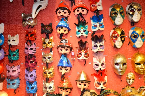 Venice Italy Carnival Mask Shop Many Distinctive Venetian Carnival Masks — Stock Photo, Image