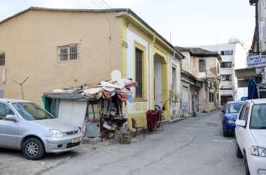 8 Mart 2018. Lefkoşa, Kıbrıs. Yakın Türk Yakası sokak görünümü