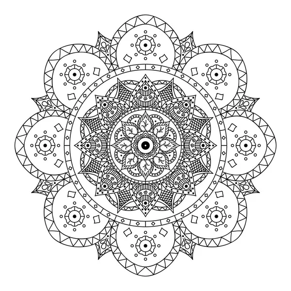 Mandala Modello Bianco Nero Islam Arabo Pakistan Marocchino Turco Indiano — Vettoriale Stock