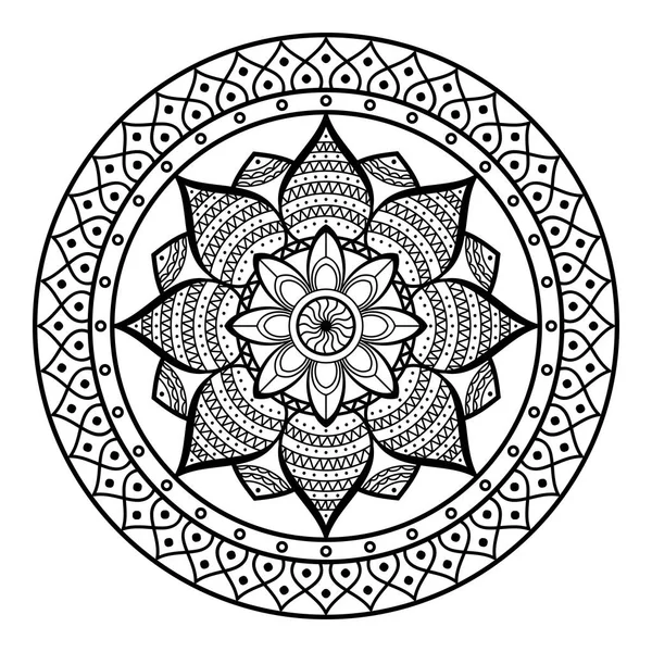 Mandala Modello Bianco Nero Islam Arabo Pakistan Marocchino Turco Indiano — Vettoriale Stock