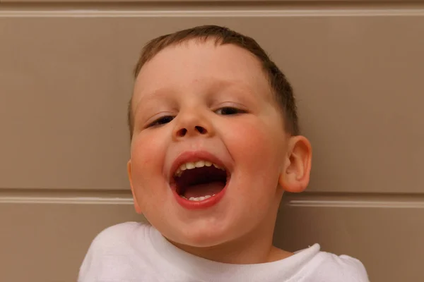 Boy Child White Shirt Opened His Mouth Examination Doctor Dentist — Stock Photo, Image