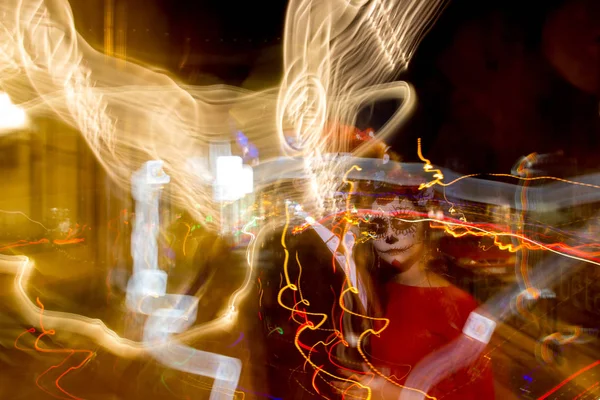 Blur Foranium Ghosts Dead Long Exposure Man Woman Visage Pattern — Stock Photo, Image