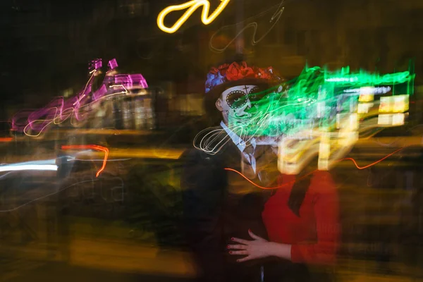 Blur Foranium Ghosts Dead Long Exposure Man Woman Visage Pattern — Stock Photo, Image