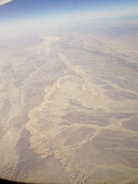 Deniz ve kara üstten görünüm, uçak görünümünden Mısır