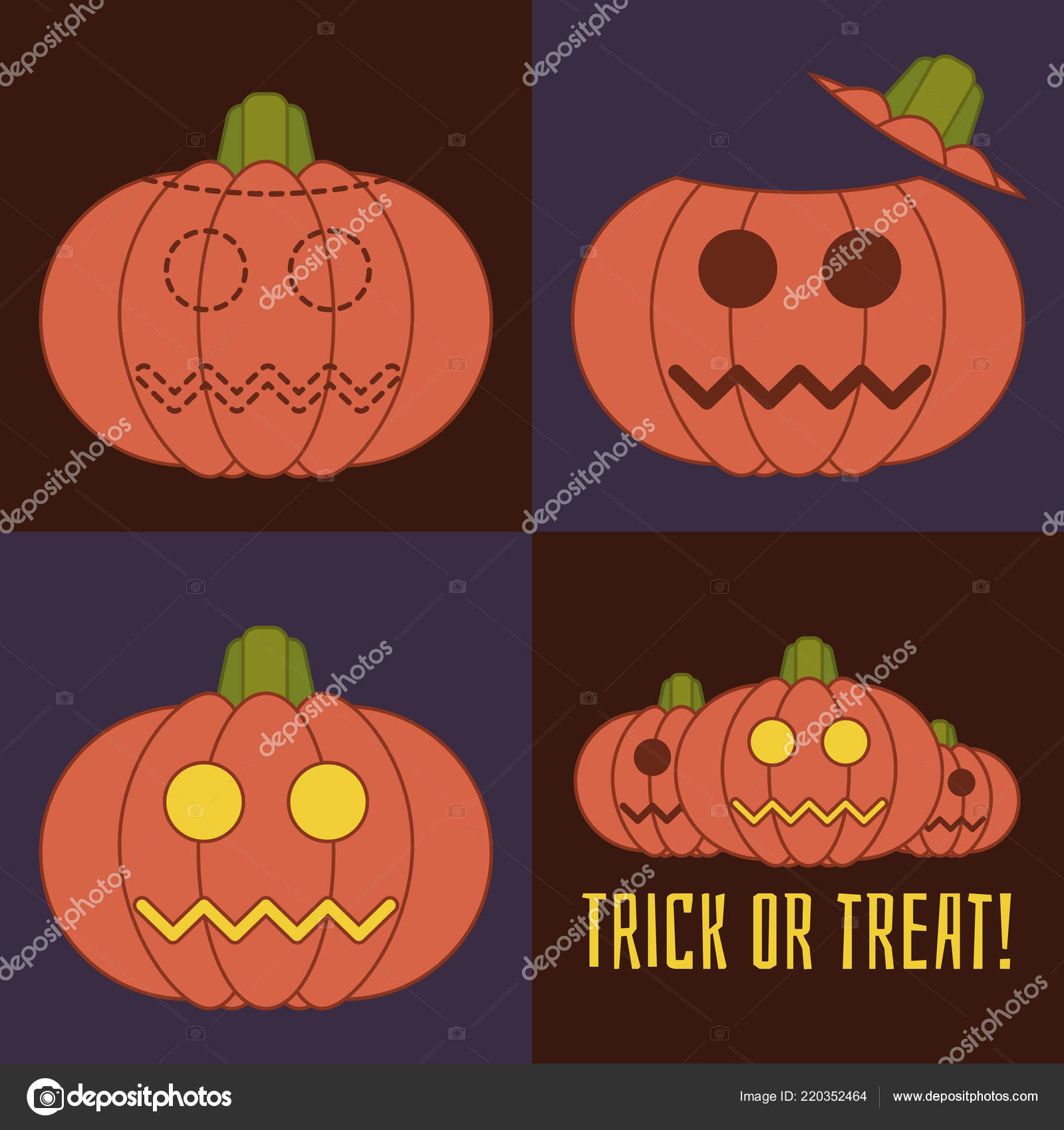 limiet Spijsverteringsorgaan filter Halloween Trick Treat Vector Icon Set Pumpkins Traditional Halloween  Attribute Stock Vector Image by ©polunoch #220352464