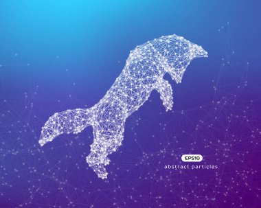 Fox atlama soyut illüstrasyon vektör. Sen-ebilmek kolayca değişmek renk.