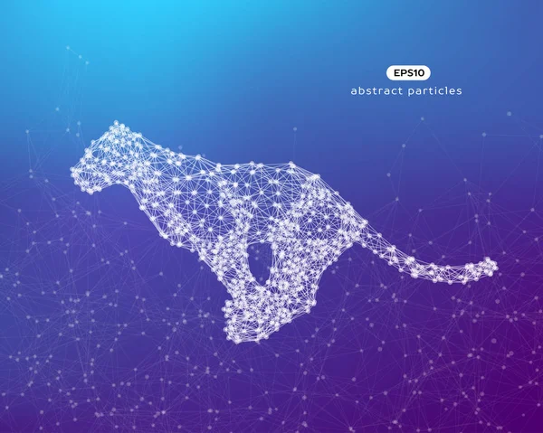 Puma atlama soyut illüstrasyon vektör. EPS 10. Sen-ebilmek kolayca değişmek renk.