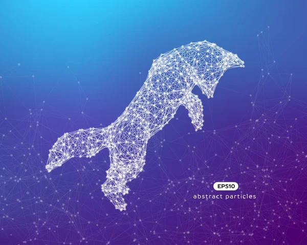 Fox atlama soyut illüstrasyon vektör. Sen-ebilmek kolayca değişmek renk.