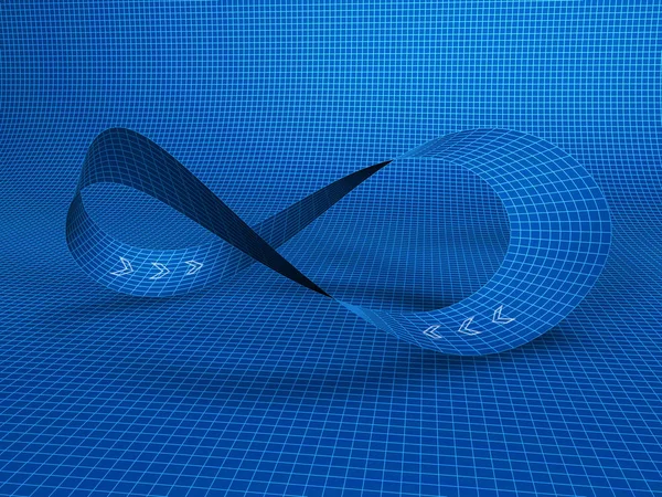 Illustration Mobius Strip Model Grid — Stock Photo, Image