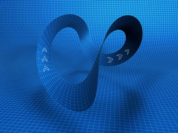 Ilustração Mobius Strip Modelo Com Grade — Fotografia de Stock