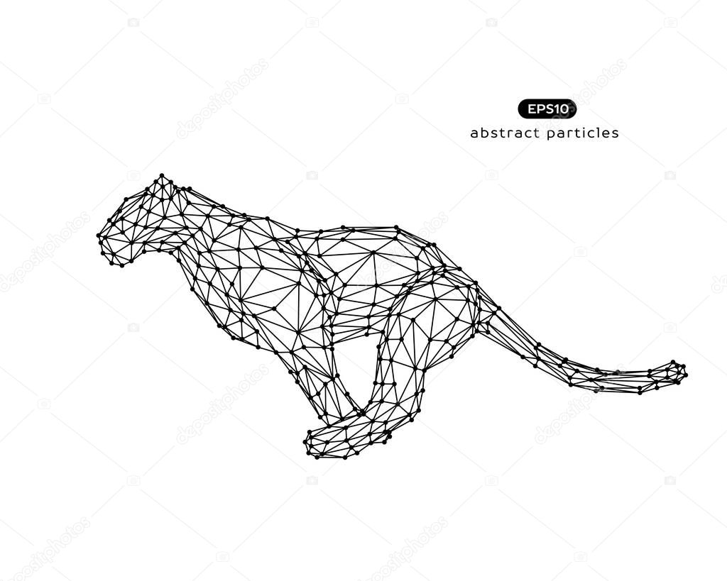 Vector abstract illustration of jumping puma. Eps 10. You can easily change color.