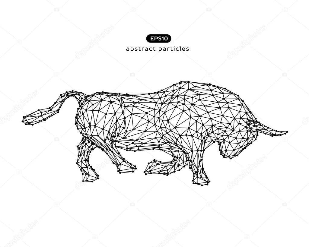 Vector abstract illustration of bull. 