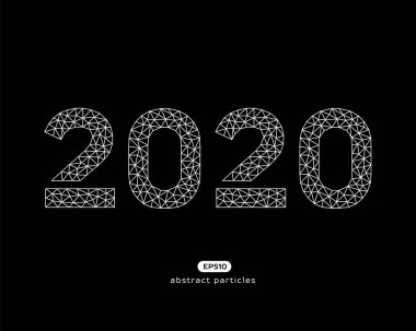 2020 sayısının soyut vektör illüstrasyonu.