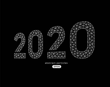2020 sayısının soyut vektör illüstrasyonu.