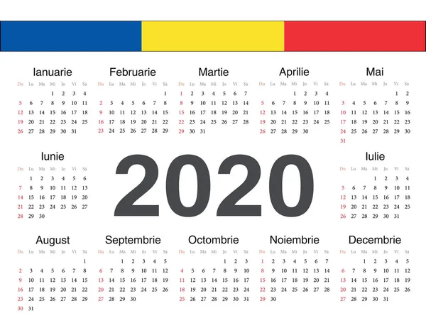 Vector román kör naptár 2020 — Stock Vector