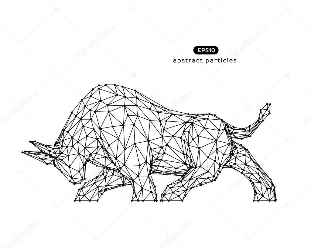 Vector abstract illustration of bull.