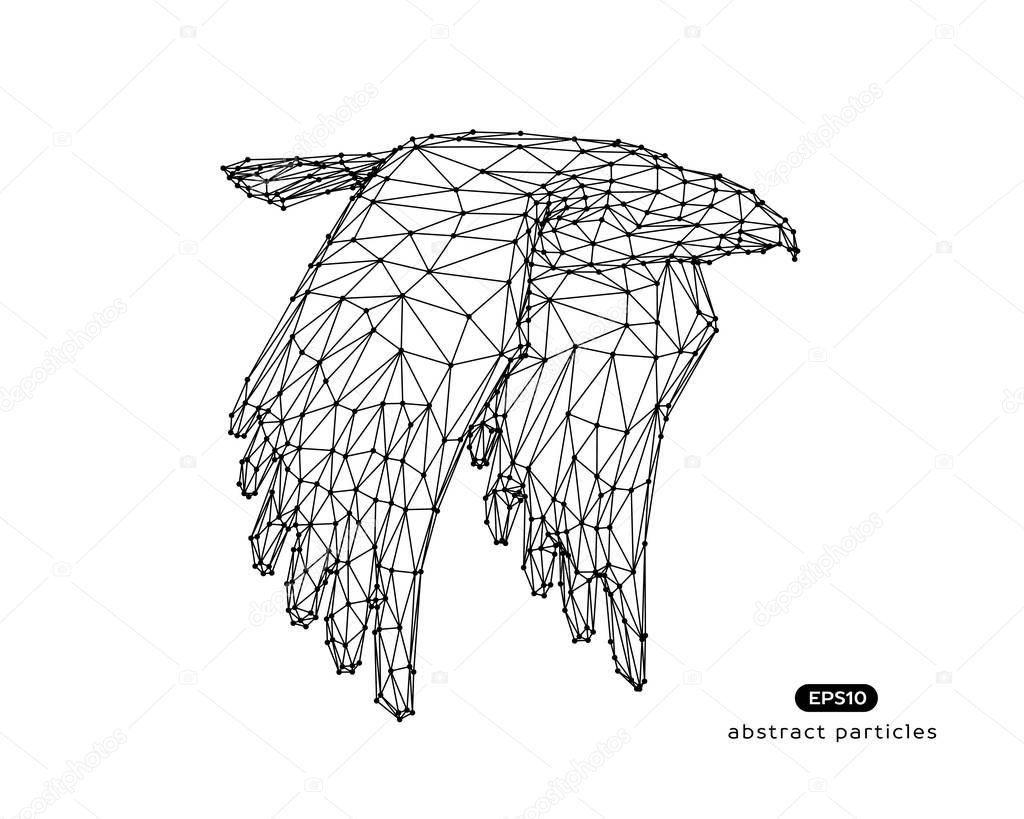 Vector abstract illustration of eagle. You can easily change color.