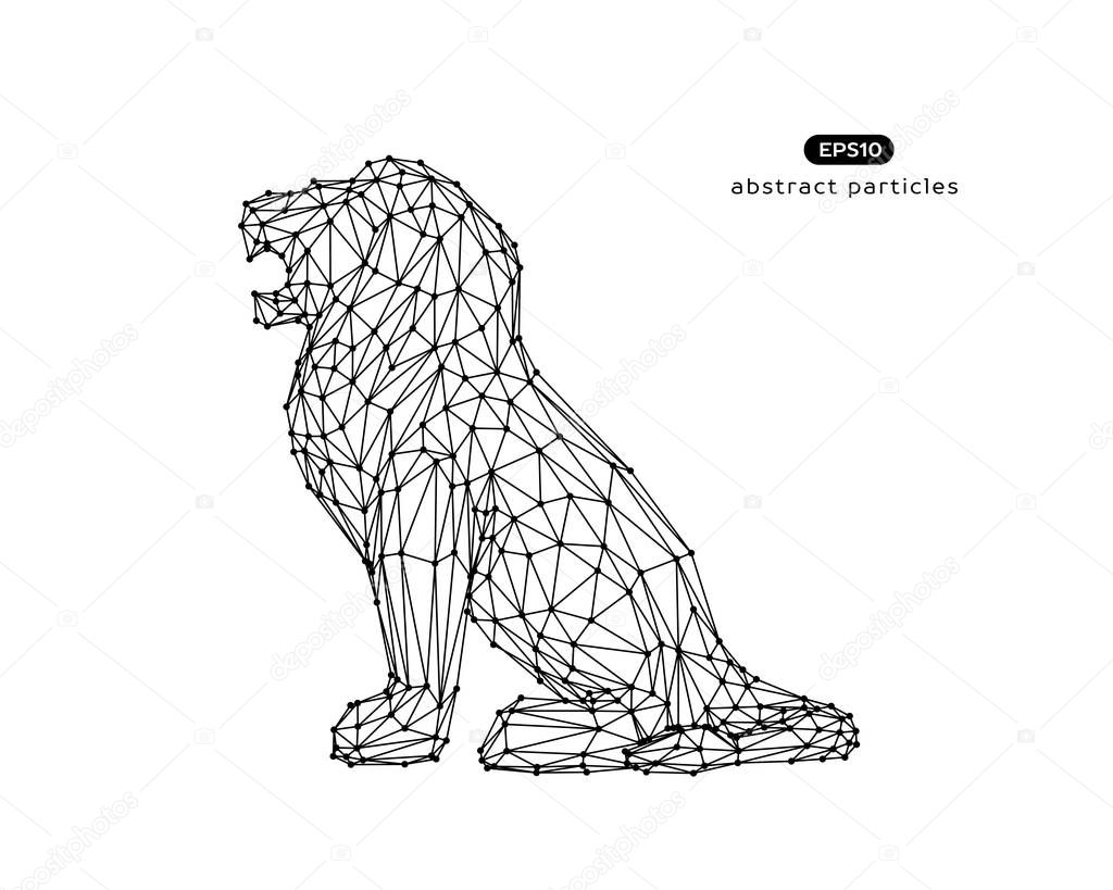 Vector abstract illustration of lion. You can easily change color.