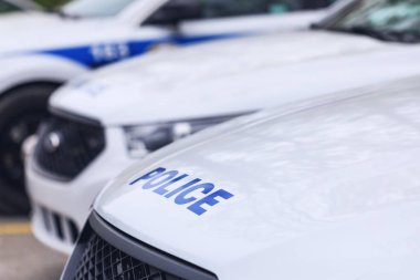 Laval, Canada: 19 Mayıs 2018. Kanada Polisi araba. Araba - polis üzerinde yazıt. 