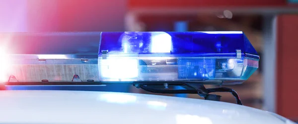 Streifenwagen Der Polizei Mit Schönen Notruf Sirenen Lichtern Kanadische Polizisten — Stockfoto