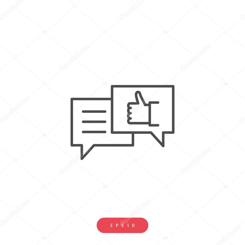 Online feedback Vector Icon Business Management Related Vector Line Icon. Editable Stroke. 1000x1000 Pixel Perfect