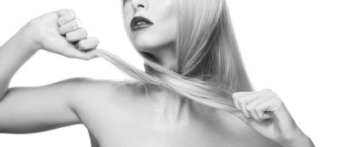 Modern makyaj ile kadın portresi kısmi görünümü