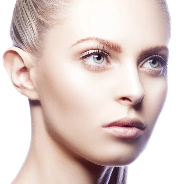 Portret Młodej Kobiety Atrakcyjne Przepięknych Blondynka Naturalnego Makijażu — Zdjęcie stockowe