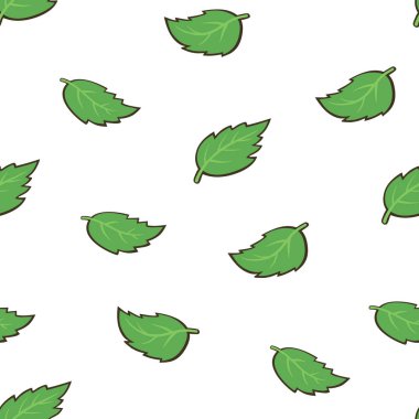 Nane beyaz zemin üzerine Dikişsiz desen yapraklar. Vektör doku Tekstil, sarma, duvar kağıtları ve diğer yüzeyler için.