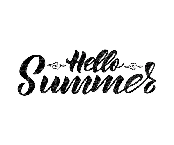 Vector de letras de mano Hello Summer . — Vector de stock