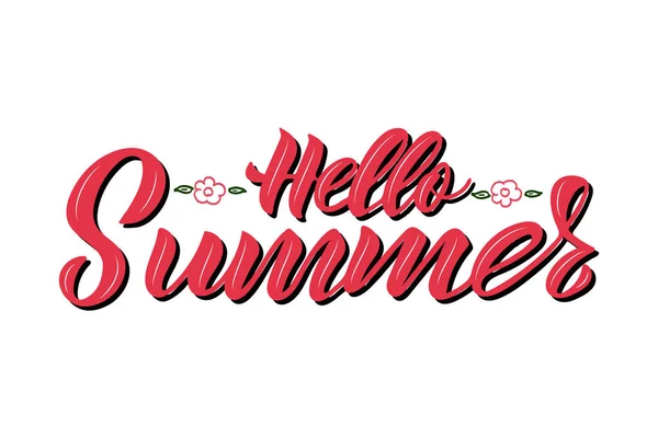 Vector de letras de mano Hello Summer . — Archivo Imágenes Vectoriales