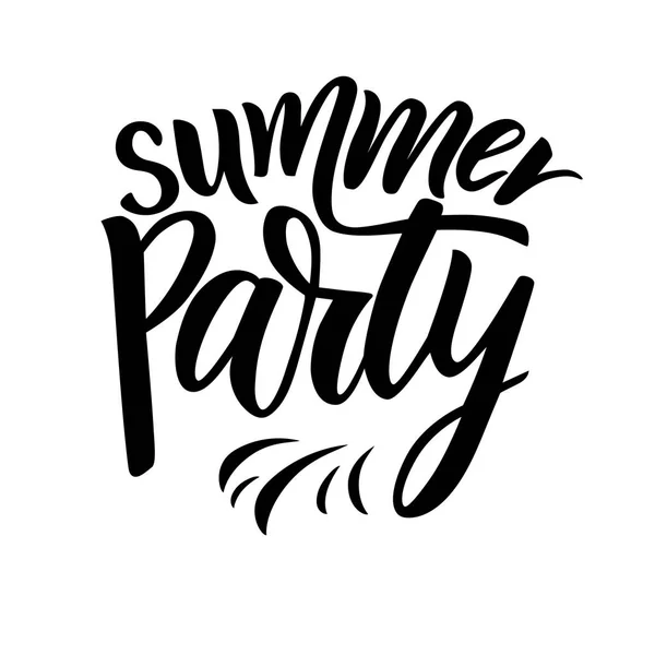 Phrase Summer Party Lettre Calligraphie Moderne Isolé Couleur Noire Vecteur — Image vectorielle