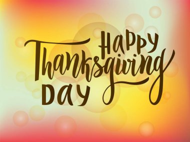 Mutlu Şükran günü tebrik harflerle ifade. Modern hat