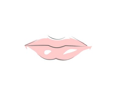 Dudak vektör simgesi. Logo için öğe. Yazdırın. İzole