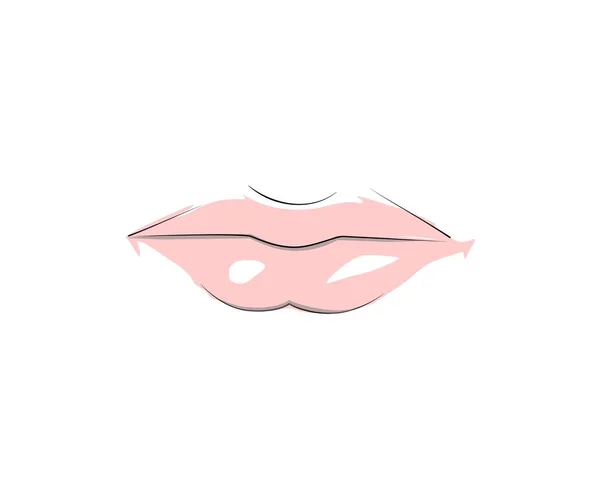 Icône Vectorielle Des Lèvres Élément Pour Logo Une Empreinte Isolé — Image vectorielle
