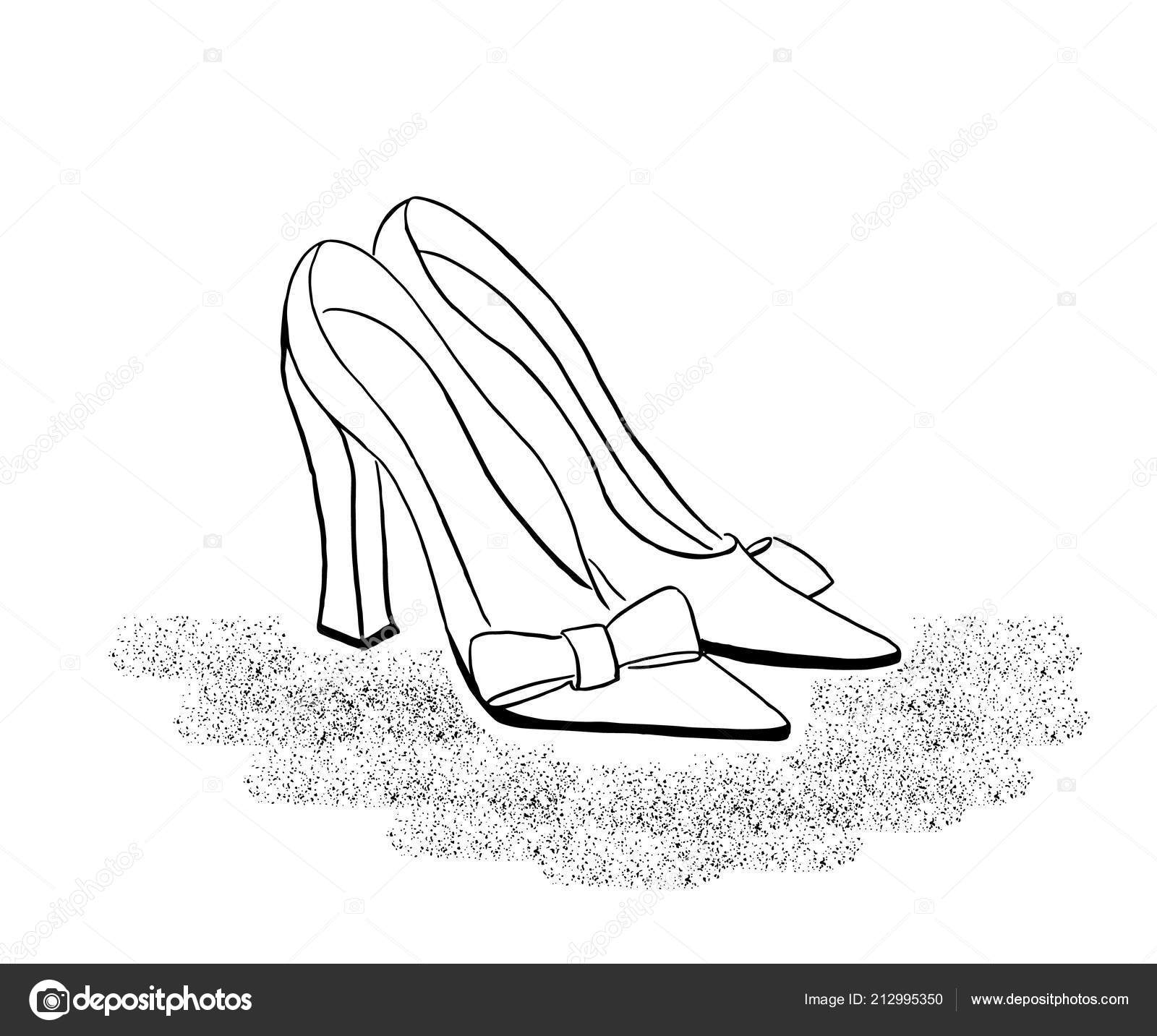 Esquisse De Dessin Des Chaussures à Talons Hauts Classique