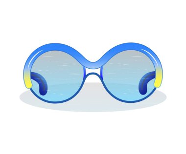 Illustrtion güneş gözlüğü. düz tasarım. Vektör. Baskı, simge, etiketi, öğe için logo için şablonu olarak