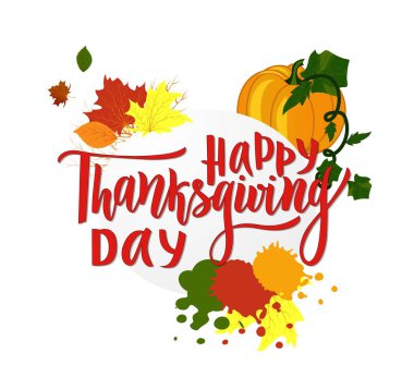 Mutlu Şükran günü tebrik harflerle ifade. Modern hat