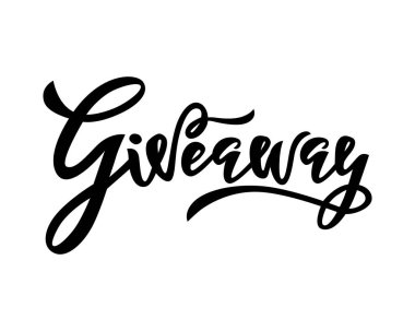 Giveaway sözcüğün el yazı. Modern hat.