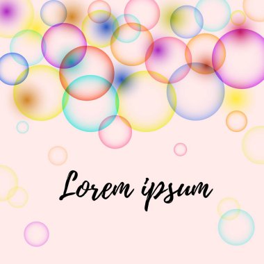 Renkli arka plan. vektör. Alacalı kırmızı, mavi, mor, sarı parlak bokhe, konfeti pembe üzerinde