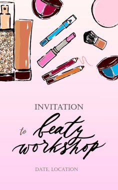 Şablon beaty pembe arka plan Çalıştayı için davetiye /