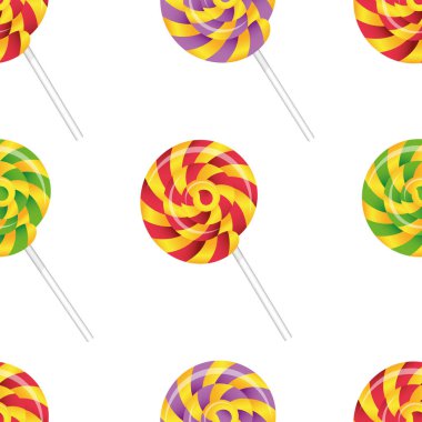 Seamless pattern of lollipops various color. Vector illustration. clipart