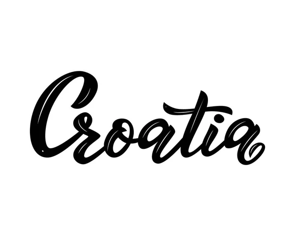 Hand lettering modern calligraphy word Croatia. Vector — Stock Vector