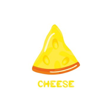 Beyaz arka planda peynir parçaları. Izole. Vektör