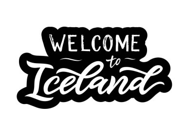 El harfleri modern kaligrafi İzlanda ifade hoş geldiniz
