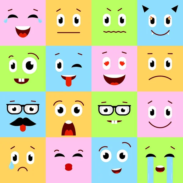 Conjunto de emoticonos diferentes emociones. Vector . — Vector de stock