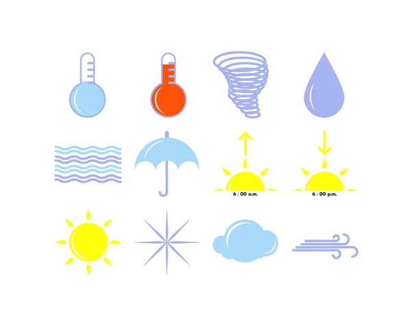 Wetter-Symbol gesetzt. Vektorillustration. — Stockvektor