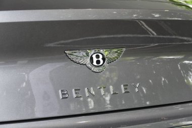 Bentley araba supercar logosuna yakın görünümü Torino İtalya 6 Haziran 2018