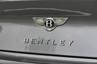 Bentley araba supercar logosuna yakın görünümü Torino İtalya 6 Haziran 2018