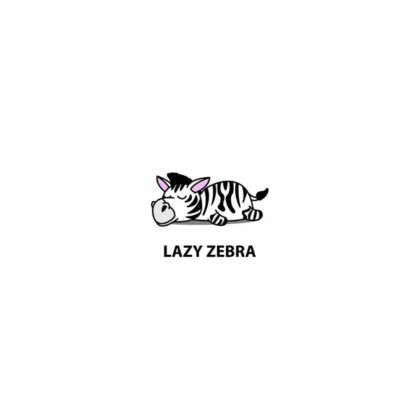 Ícone Preguiçoso Sono Zebra Projeto Logotipo Ilustração Vector — Vetor de Stock
