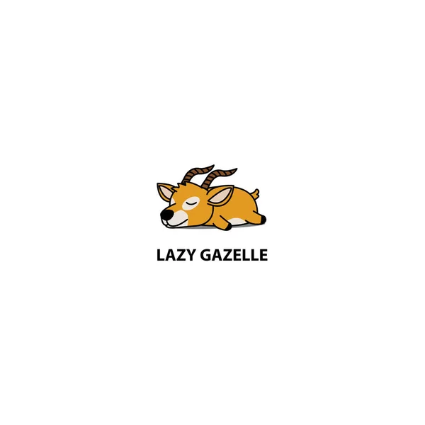 Ícone Dormir Preguiçoso Gazela Design Logotipo Ilustração Vetorial — Vetor de Stock